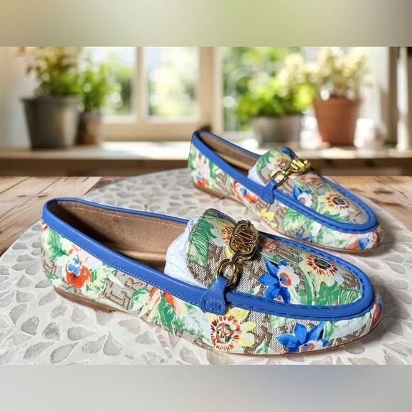 RALPH LAUREN Averi II floral Monogram Jacquard Loafer Flat Driving Shoe NEW - Picture 2 of 14